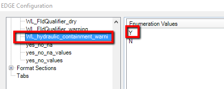 Enumeration for Hydraulic Containment Option, Selected in EDGE Plugins