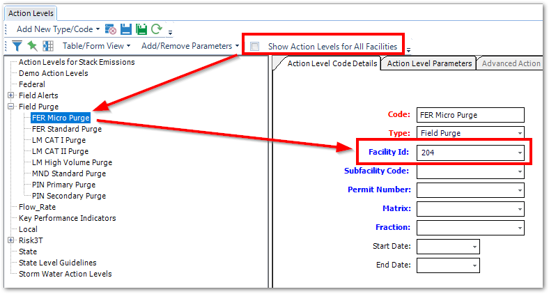 PRO_Action-Levels-Checkbox-FacilityID-not-blank
