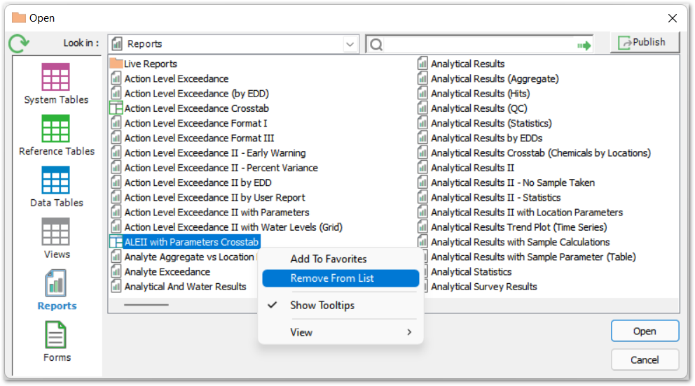 PRO_Reports-Open-Remove-from-List